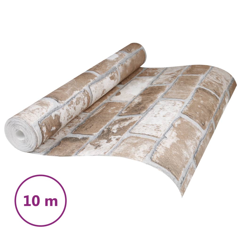 Vidaxl Fore's Wallpaper 3D Brick Match 10x0,53 M Brown
