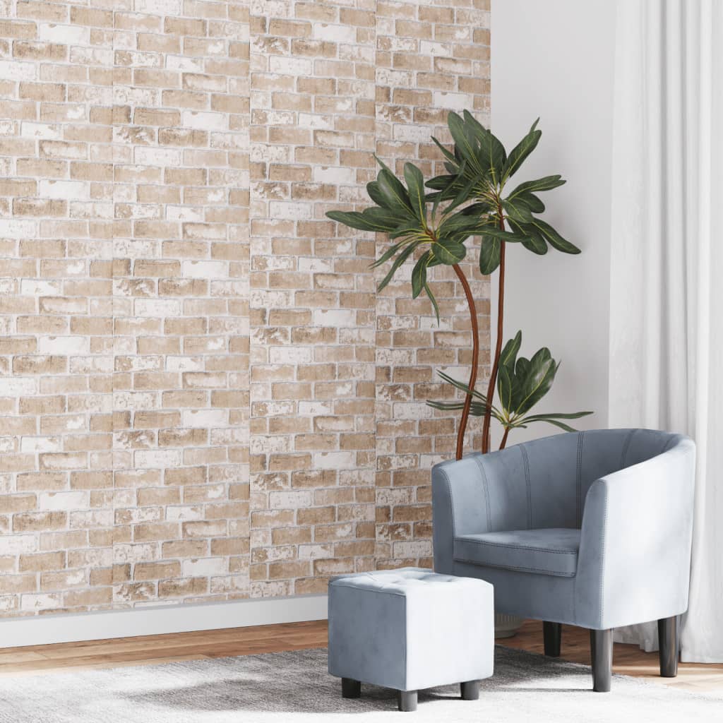 Vidaxl Fore's Wallpaper 3D Brick Match 10x0,53 M Brown