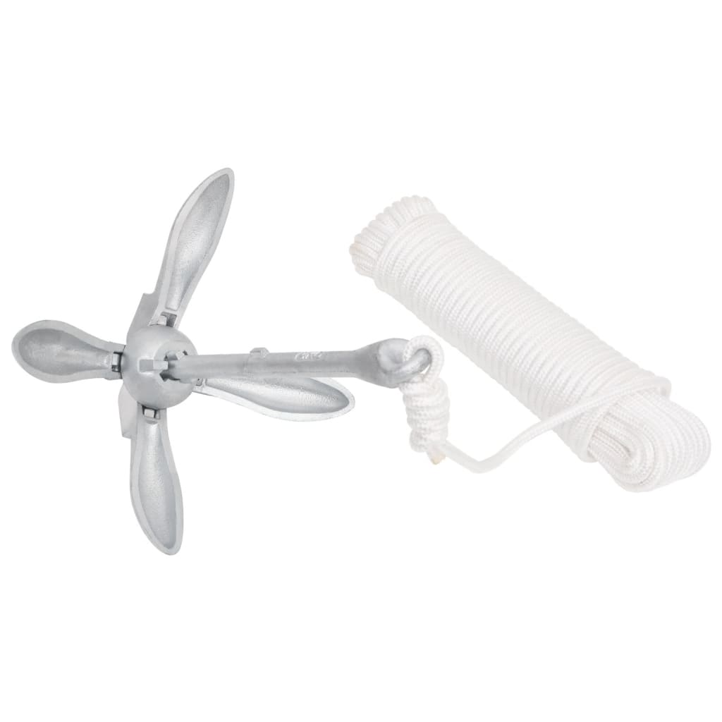 Vidaxl avec corde collapable de 3,2 kg d'argent en fer forgé de couleur