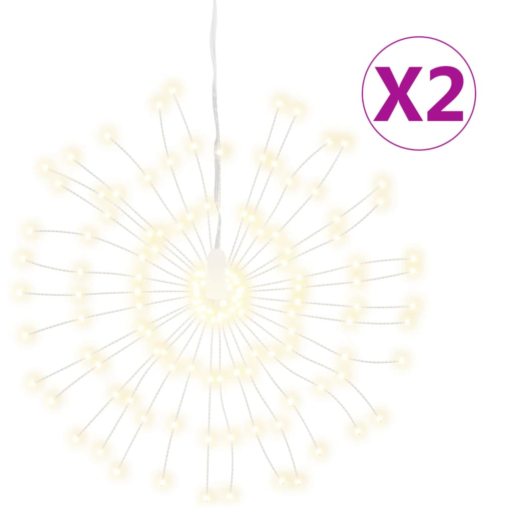 Vidaxl Christmas Lighting Fireworks 2 ST 140 LEDS BLANCS CHAUDS 17 CM