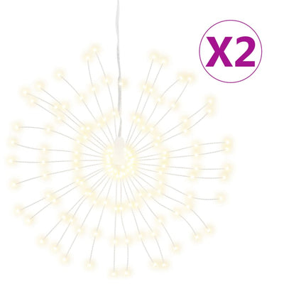Vidaxl Christmas Lighting Fireworks 2 ST 140 LEDS BLANCS CHAUDS 17 CM