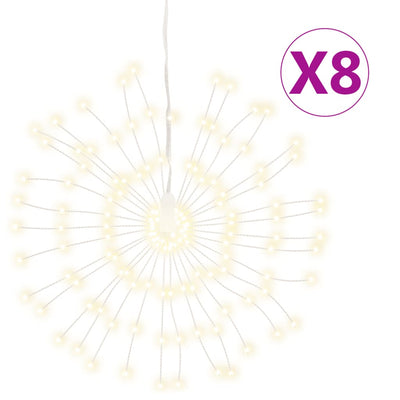 Vidaxl Christmas Lighting Fireworks 8 ST 140 LEDS BLANCS CHAUDS 17 CM