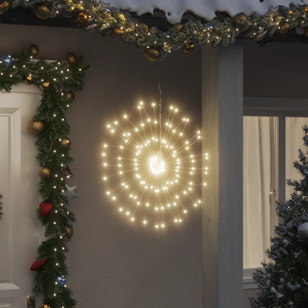 Vidaxl Christmas Lighting Fireworks 8 ST 140 LEDS BLANCS CHAUDS 17 CM