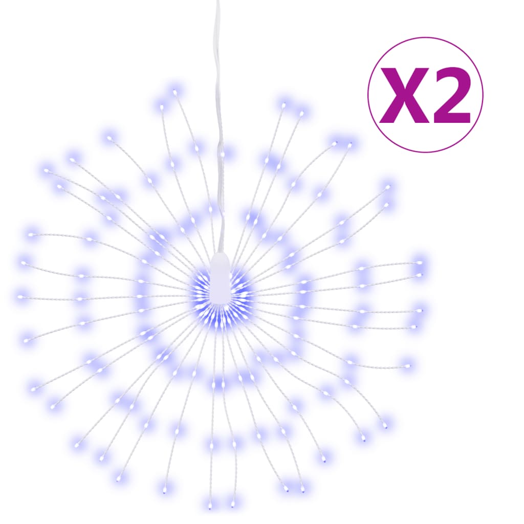Vidaxl Christmas Lighting Fireworks 2 St 140 Blue LEDS 17 cm
