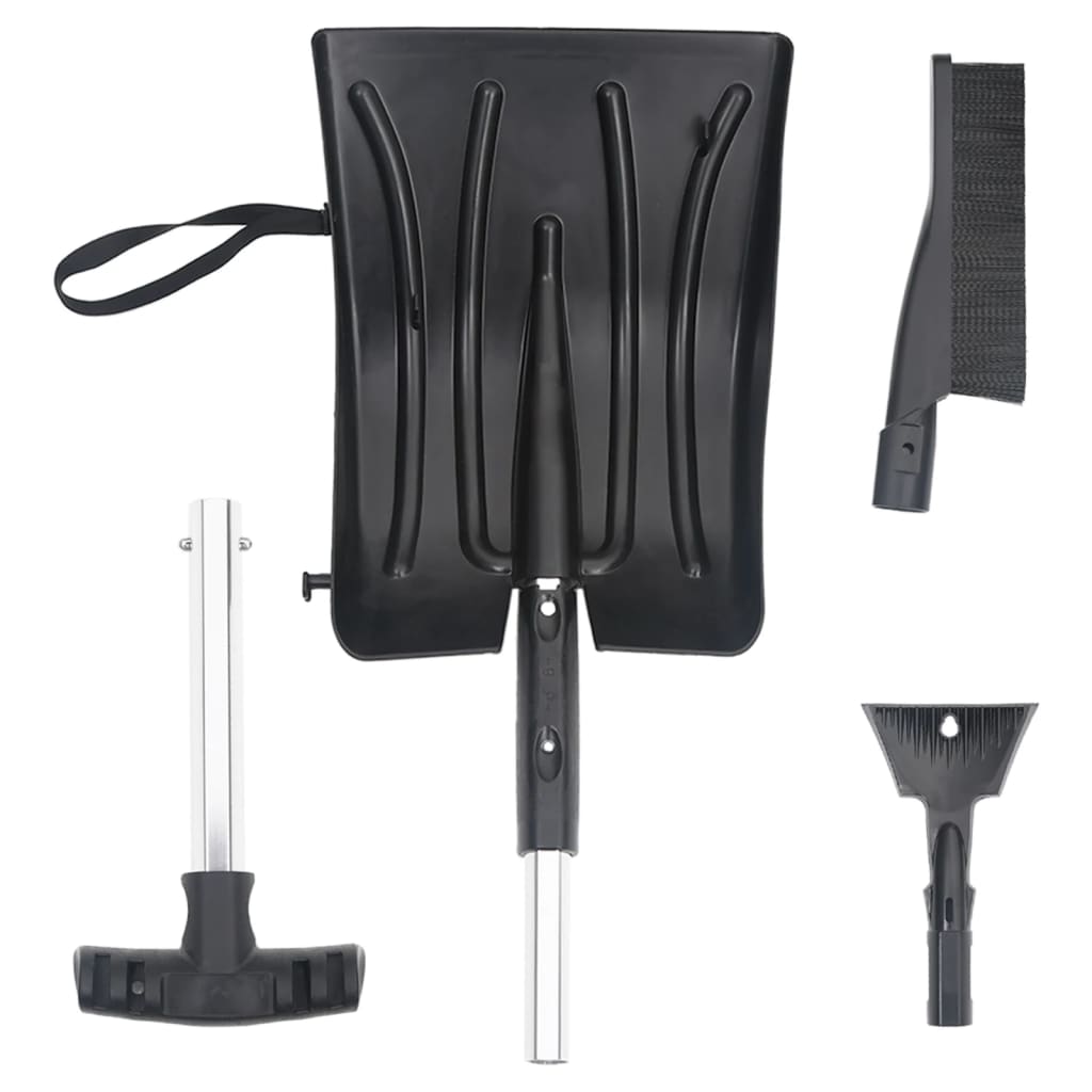 Vidaxl 3-en-1 Snow-Shovel Set Aluminium Black