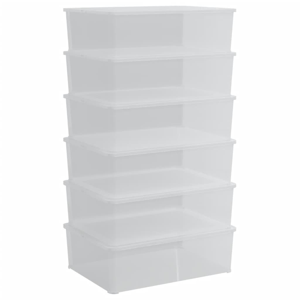 Boîtes de rangement Vidaxl 6 ST Empilable 25 L PLASTIQUE