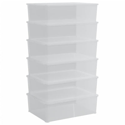 Boîtes de rangement Vidaxl 6 ST Empilable 25 L PLASTIQUE