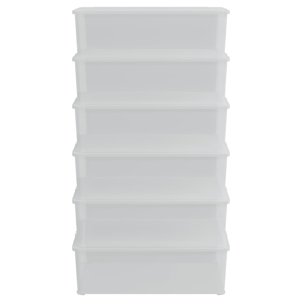 Boîtes de rangement Vidaxl 6 ST Empilable 25 L PLASTIQUE