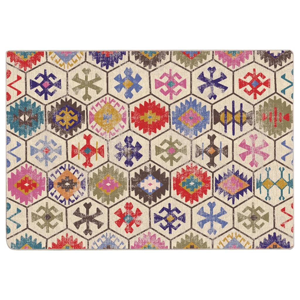 Vidaxl tapis lavable anti-glip 160x230 cm multicolore