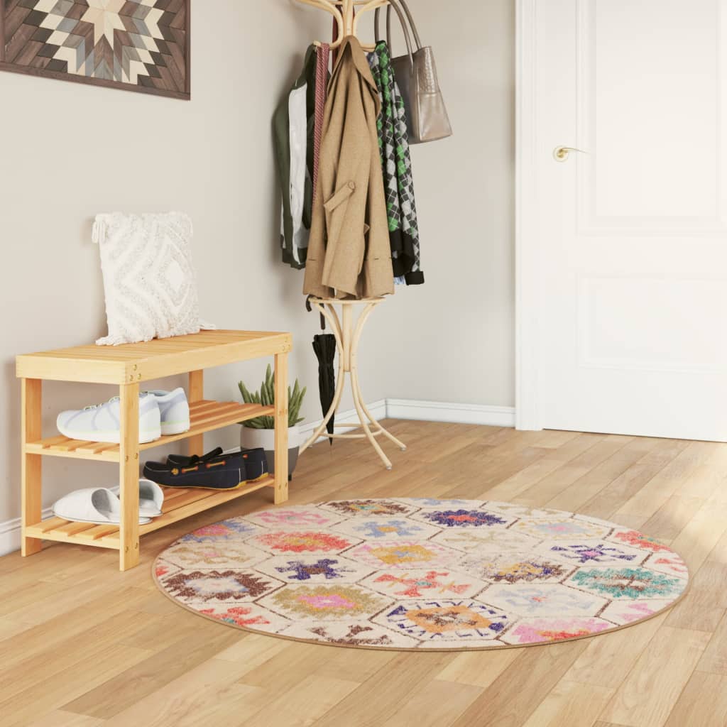 Vidaxl tapis lavable antidérapant Ø 120 cm multicolore