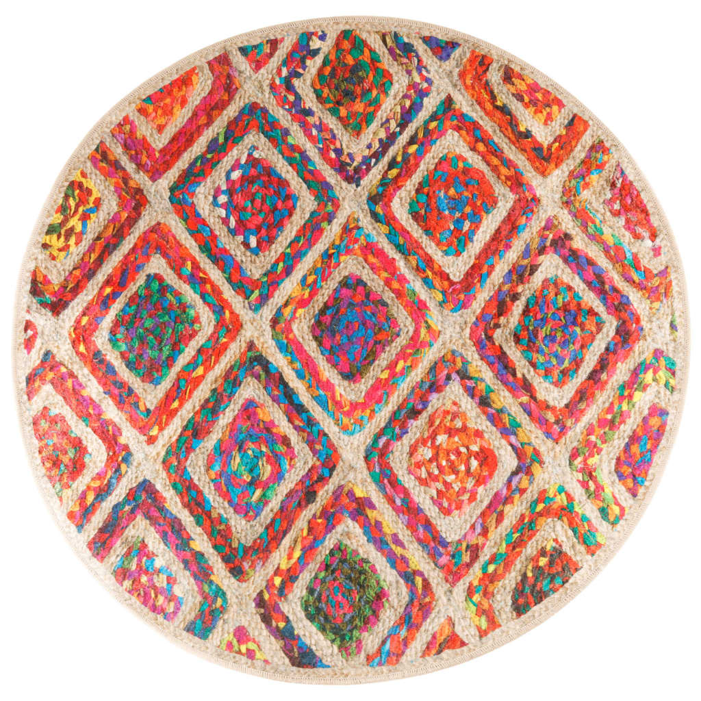 Vidaxl tapis lavable antidérapant Ø 120 cm multicolore