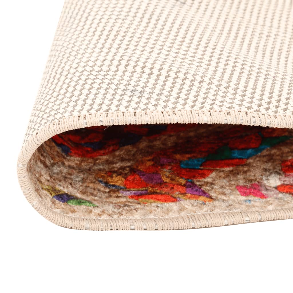 Vidaxl tapis lavable antidérapant Ø 120 cm multicolore