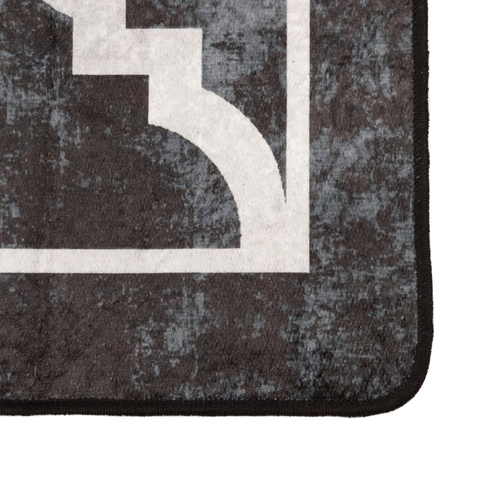 Tapis vidaxl Anti-slip 80x150 cm noir et blanc
