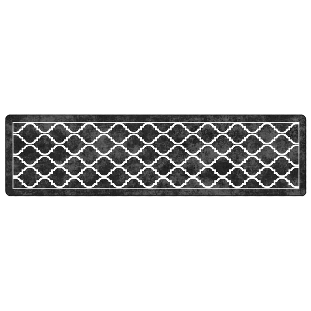 Tapis vidaxl Anti-slip 80x300 cm noir et blanc