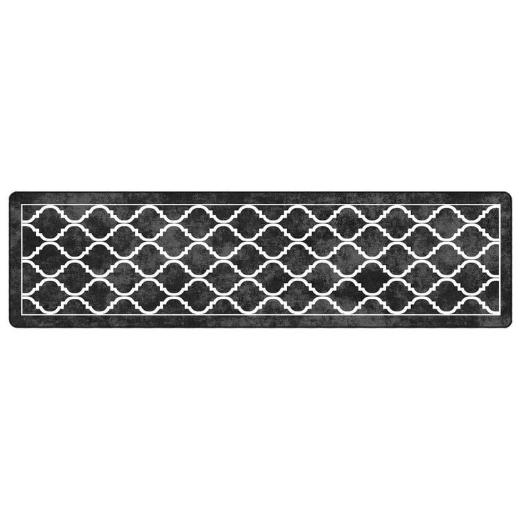 Tapis vidaxl Anti-slip 80x300 cm noir et blanc
