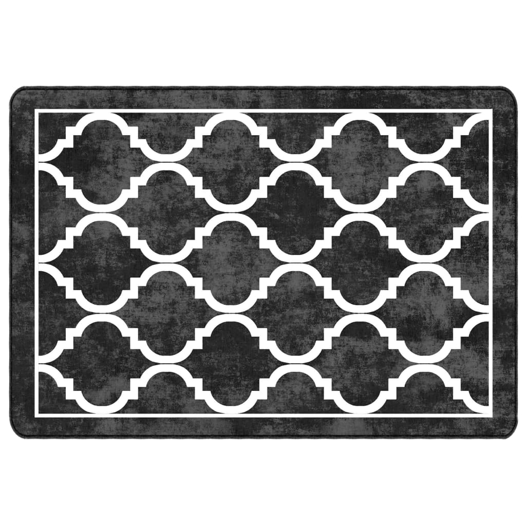 Tapis vidaxl Anti-slip lavable 120x180 cm noir et blanc