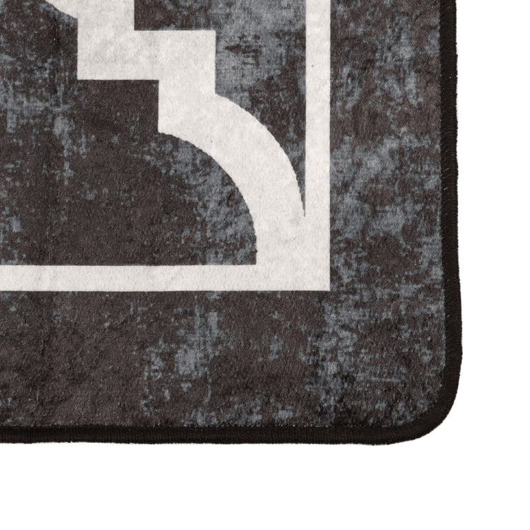 Tapis vidaxl Anti-slip lavable 120x180 cm noir et blanc