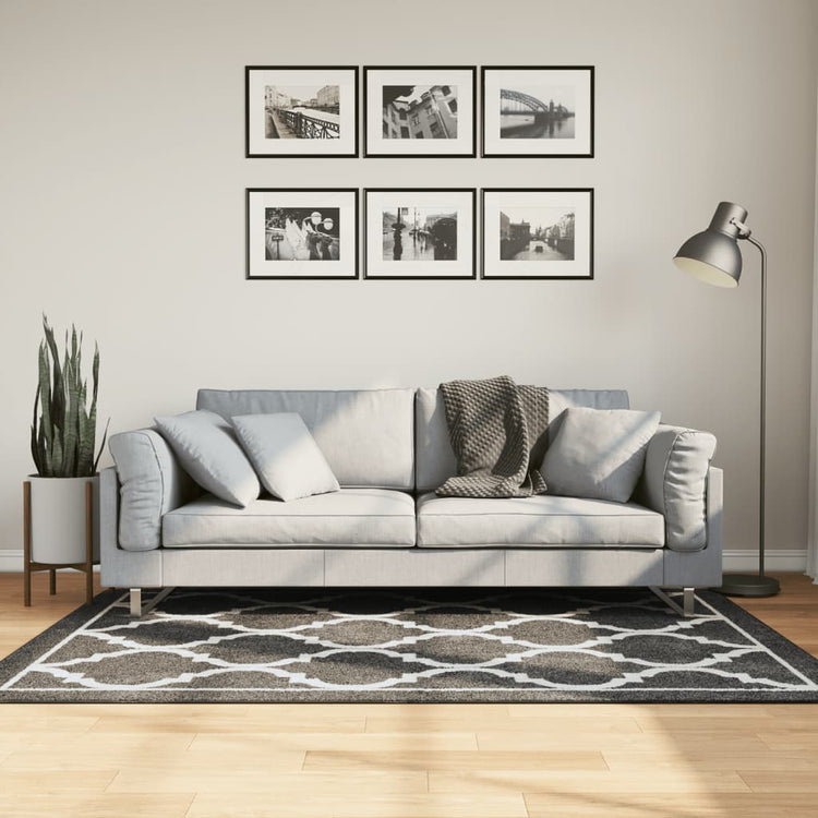 Tapis vidaxl Anti-slip lavable 120x180 cm noir et blanc