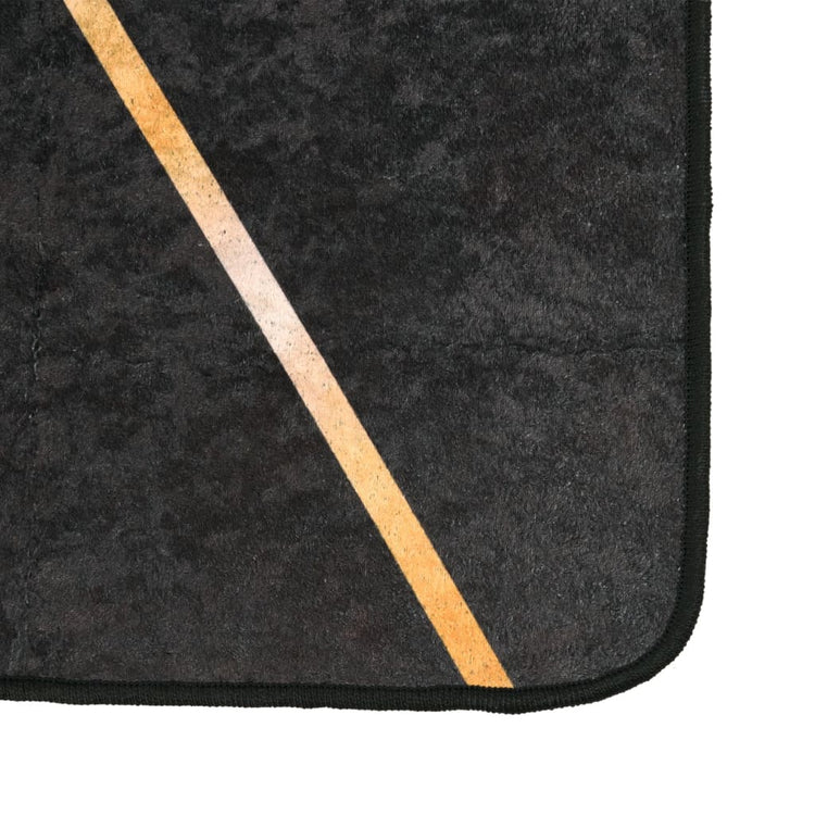 Vidaxl tapis lavable anti-glip 80x150 cm noir et or de couleur