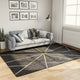 Vidaxl tapis lavable antidérapant 160x230 cm noir et or de couleur