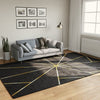 Vidaxl tapis lavable antidérapant 190x300 cm noir et or de couleur