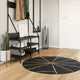 Vidaxl tapis lavable antidérapant Ø 120 cm noir et or de couleur