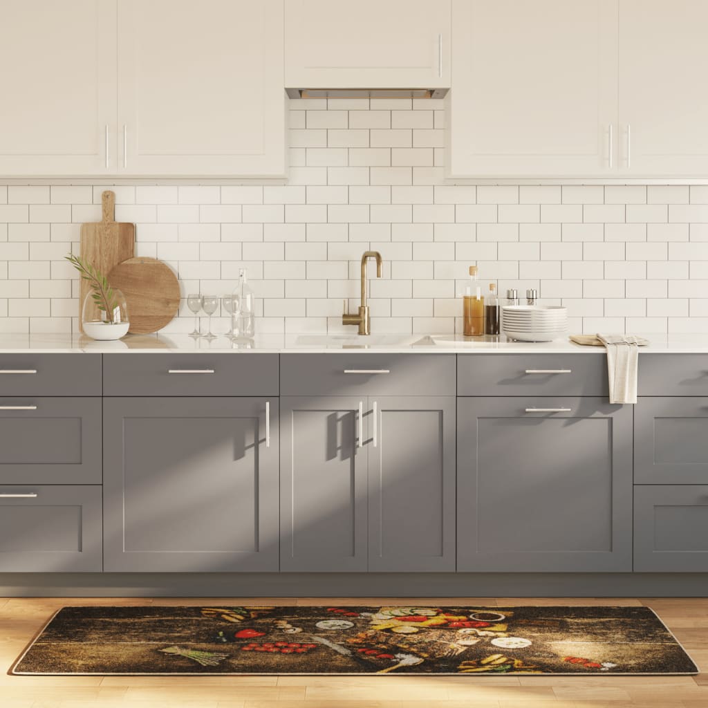 Vidaxl Cuisine Mat lavable Anti-Slip 60x180 cm Multiolore
