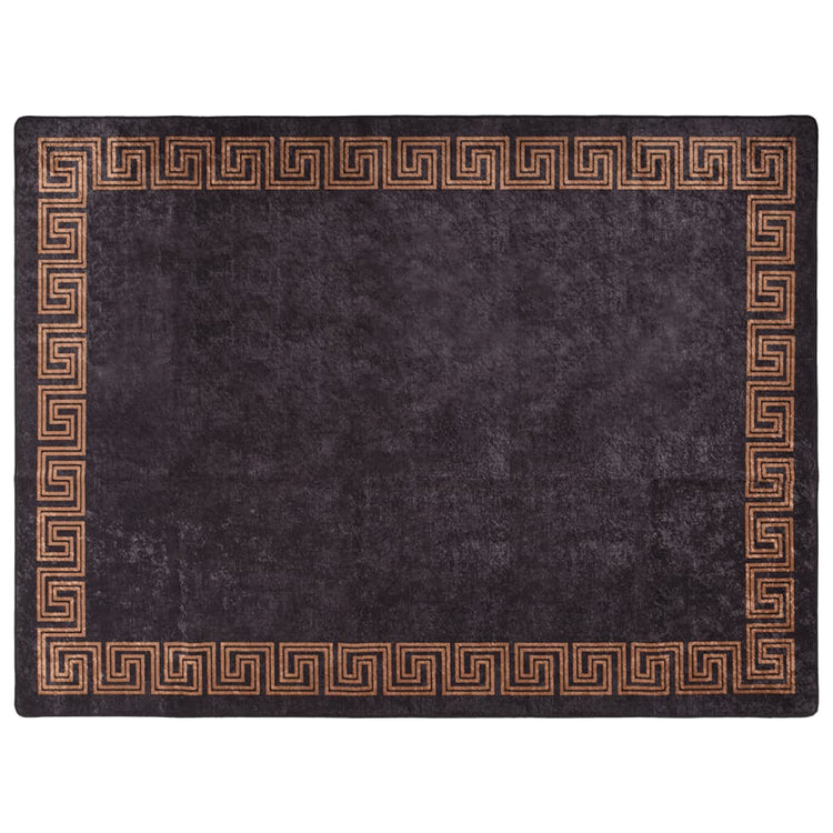 Vidaxl tapis lavable antidérapant 400x300 cm noir et or de couleur