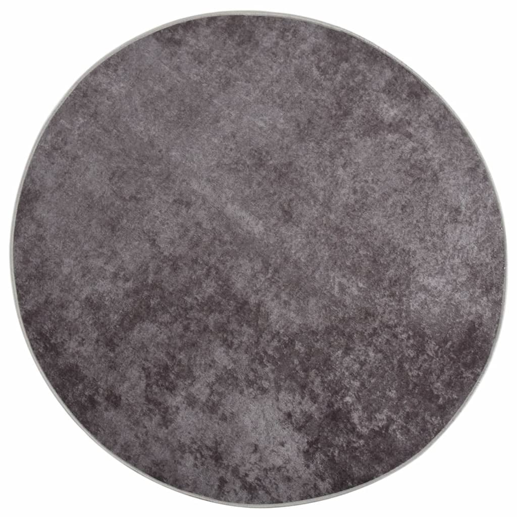 Tapis vidaxl Anti-slip lavable Ø 200 cm gris