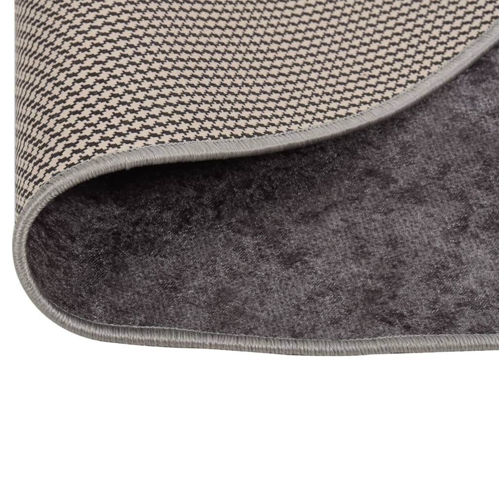 Tapis vidaxl Anti-slip lavable Ø 200 cm gris