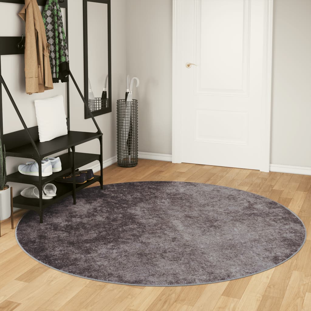 Tapis vidaxl Anti-slip lavable Ø 200 cm gris