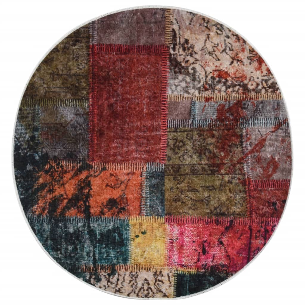 Vidaxl tapis lavable antidérapant Ø 200 cm multicolore