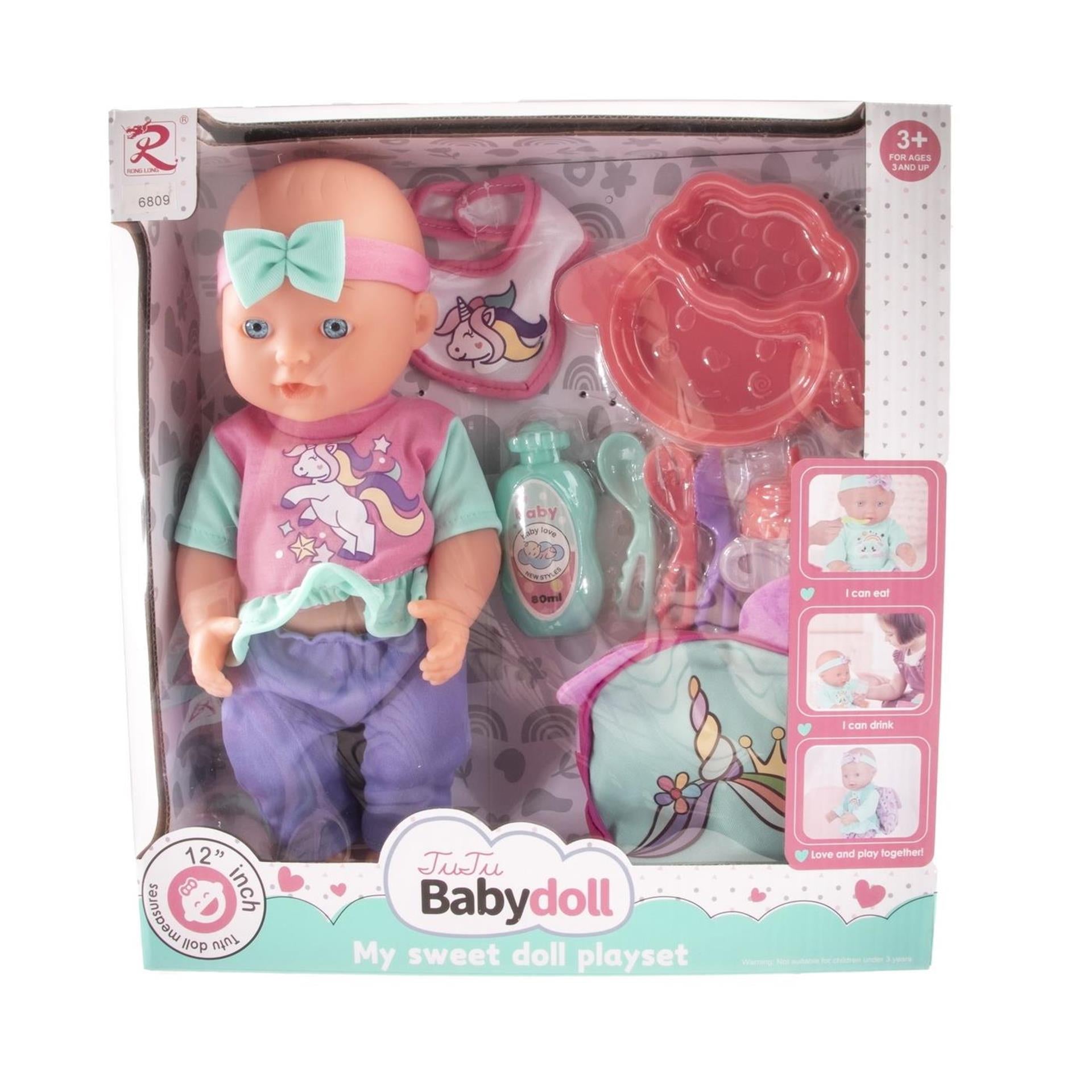 Poupée Jonotoys avec accessoires 26cm