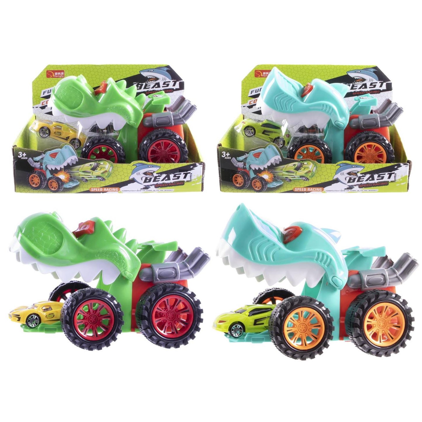 Jeu de voitures de tir dinosaure