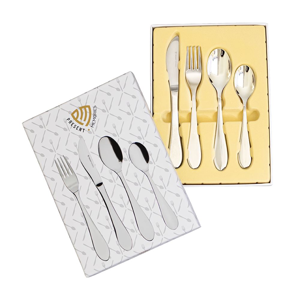 Couverts enfant - 4 pièces - vierge - argent