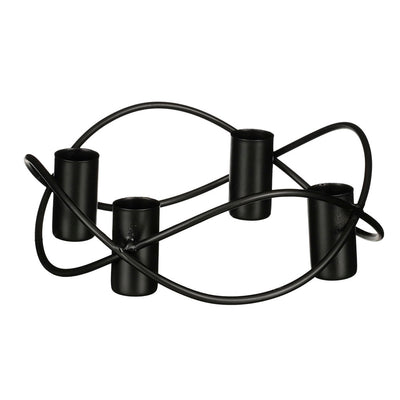 Bougeoir Edelman en métal pour 4 bougies 5,5x17 cm noir