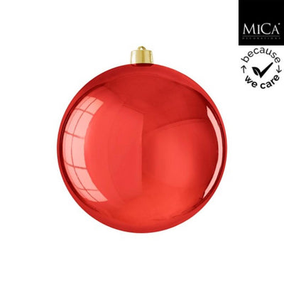Boule Edelman incassable rouge brillant - d25cm | 2 pièces