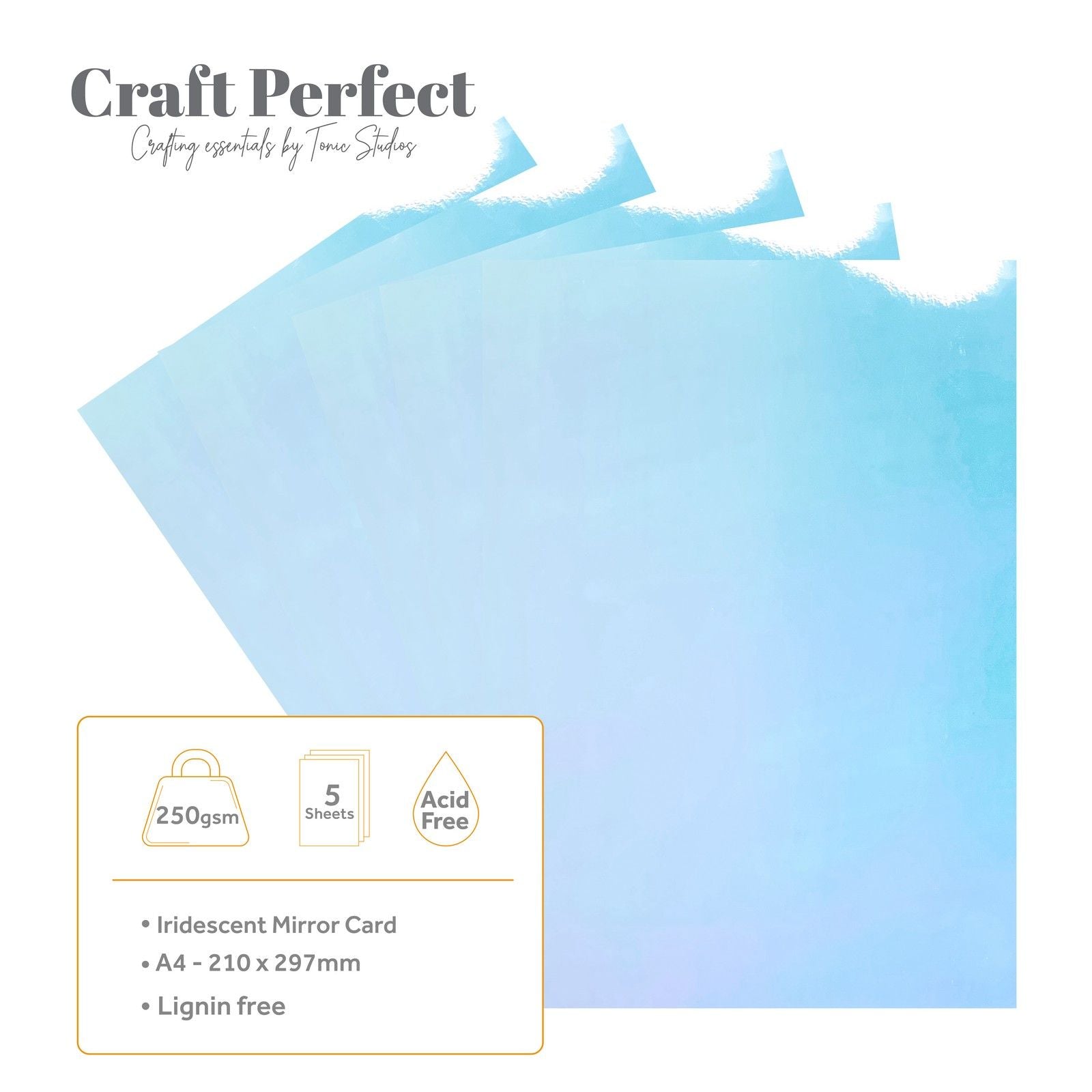 Craft perfect par Tonic Studios Craft Perfect • carte miroir irisée 250 g bleu bejeweled 5 pcs