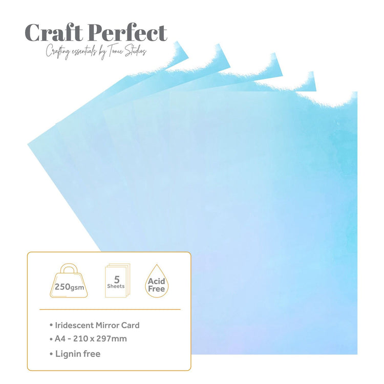 Craft perfect par Tonic Studios Craft Perfect • carte miroir irisée 250 g bleu bejeweled 5 pcs
