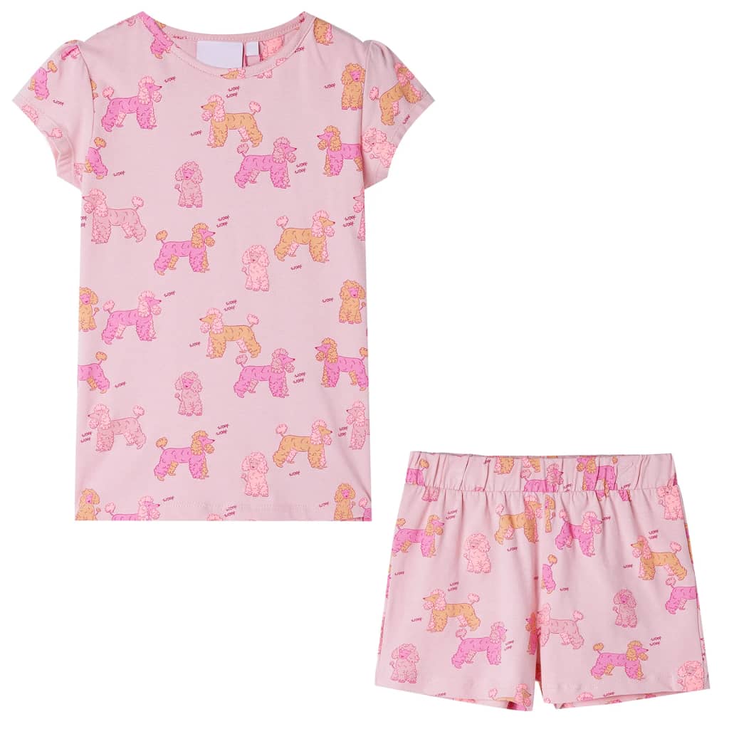 Vidaxl Pyjama pour enfants avec des manches courtes 92 rose clair