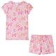Pajama pour enfants Vidaxl avec des manches courtes 128 rose clair