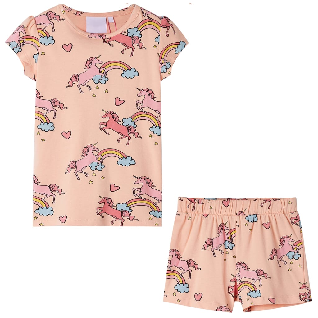 Vidaxl Pyjama pour enfants avec manches courtes 92 Licht Orange