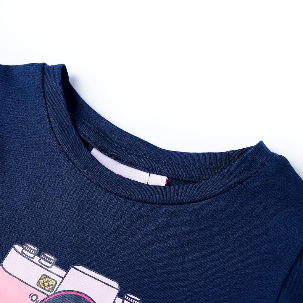 Vidaxl Child's Shirt 116 Navy Blue