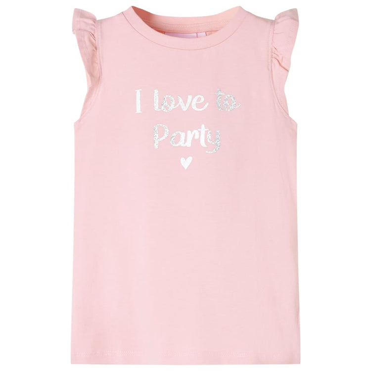 Chemise pour enfants vidaxl avec volants sur les manches 116 rose clair