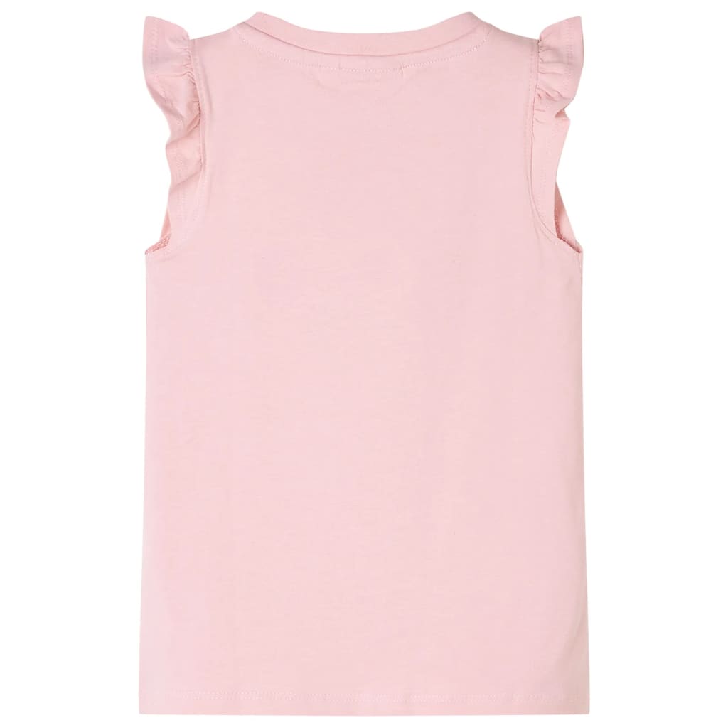 Chemise pour enfants vidaxl avec volants sur les manches 116 rose clair