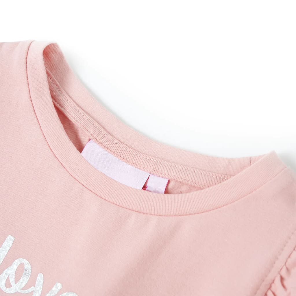 Vidaxl Child's Shirt avec volants sur les manches 128 rose clair