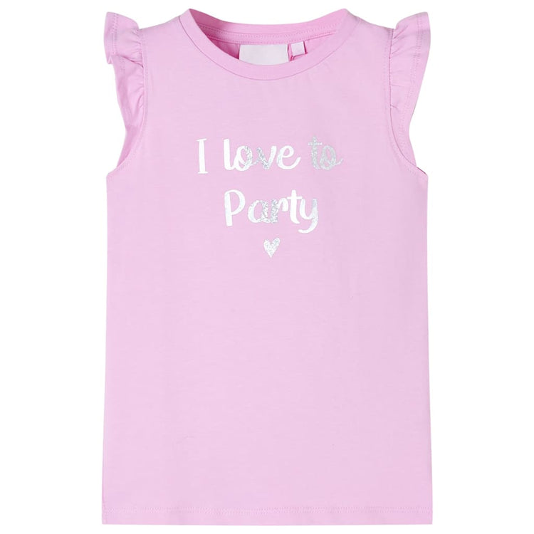 Vidaxl Child's Shirt avec des volants sur les manches 140 Lila