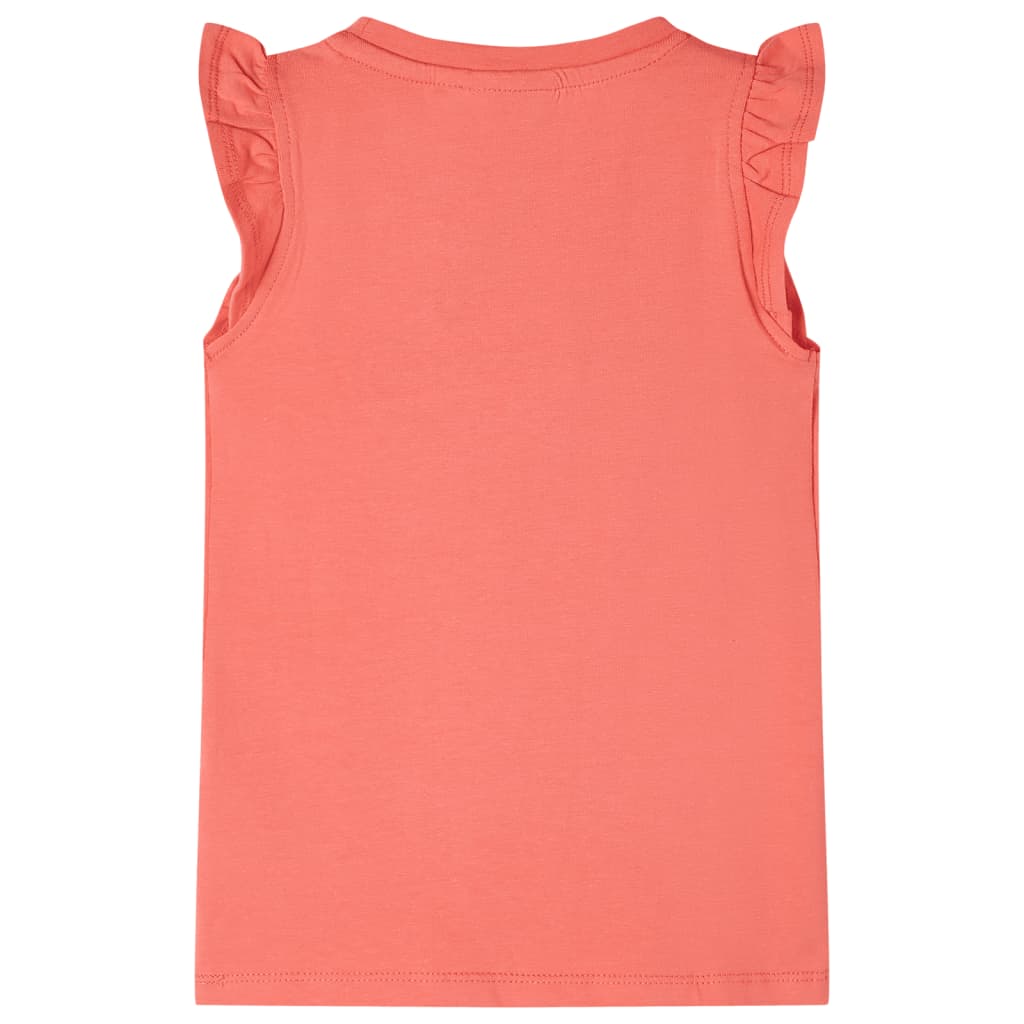 Vidaxl Child's Shirt avec des volants sur les manches 92 Coral-Colored