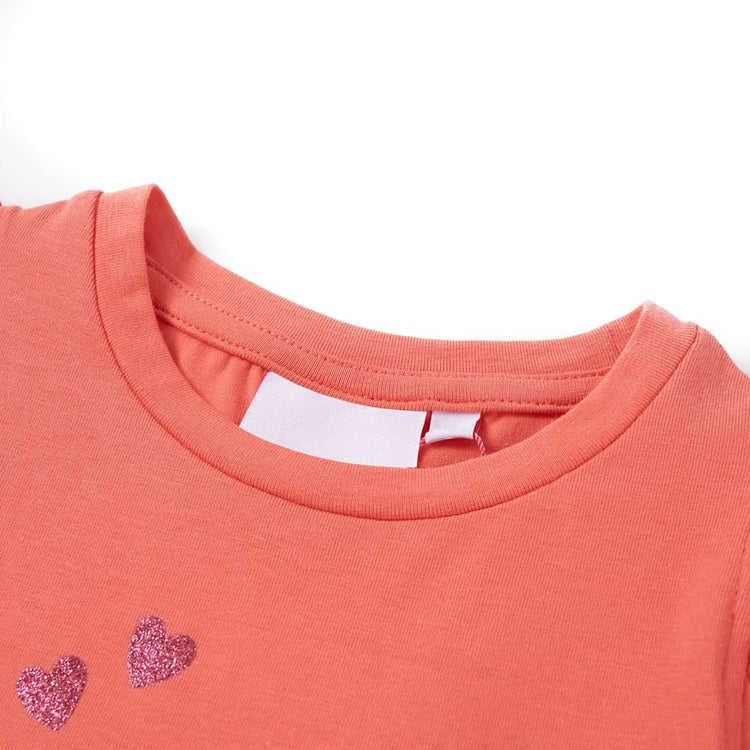 Vidaxl Child's Shirt avec des volants sur les manches 104 Coral-Colord