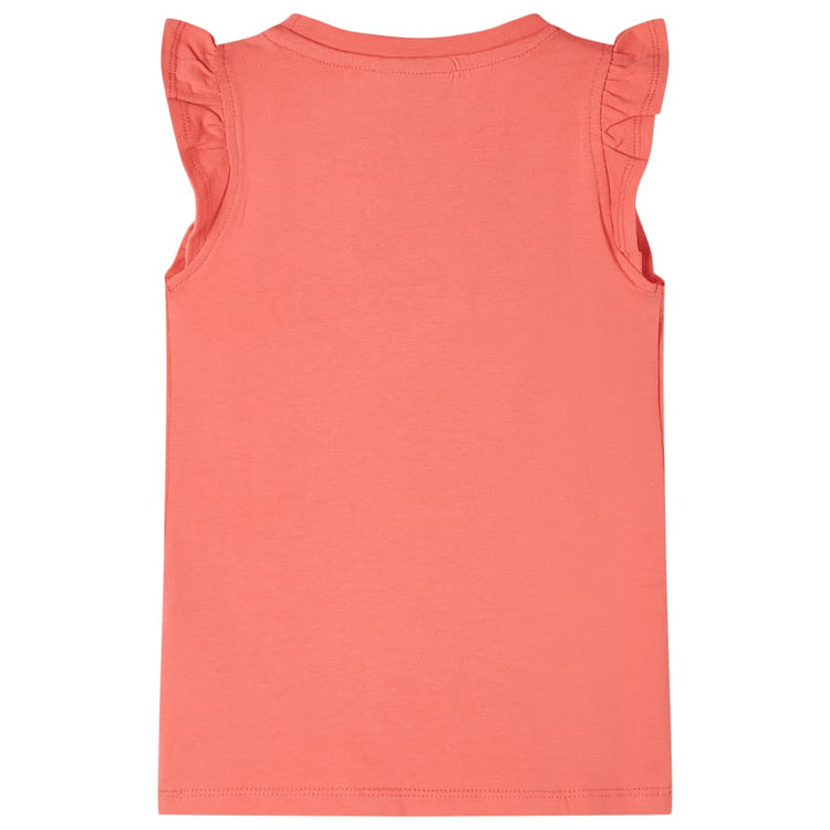Vidaxl Child's Shirt avec des volants sur les manches 116 Coral-Colored